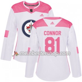 Winnipeg Jets Kyle Connor 81 Adidas 2017-2018 Weiß Pink Fashion Trikot Authentic - Dame